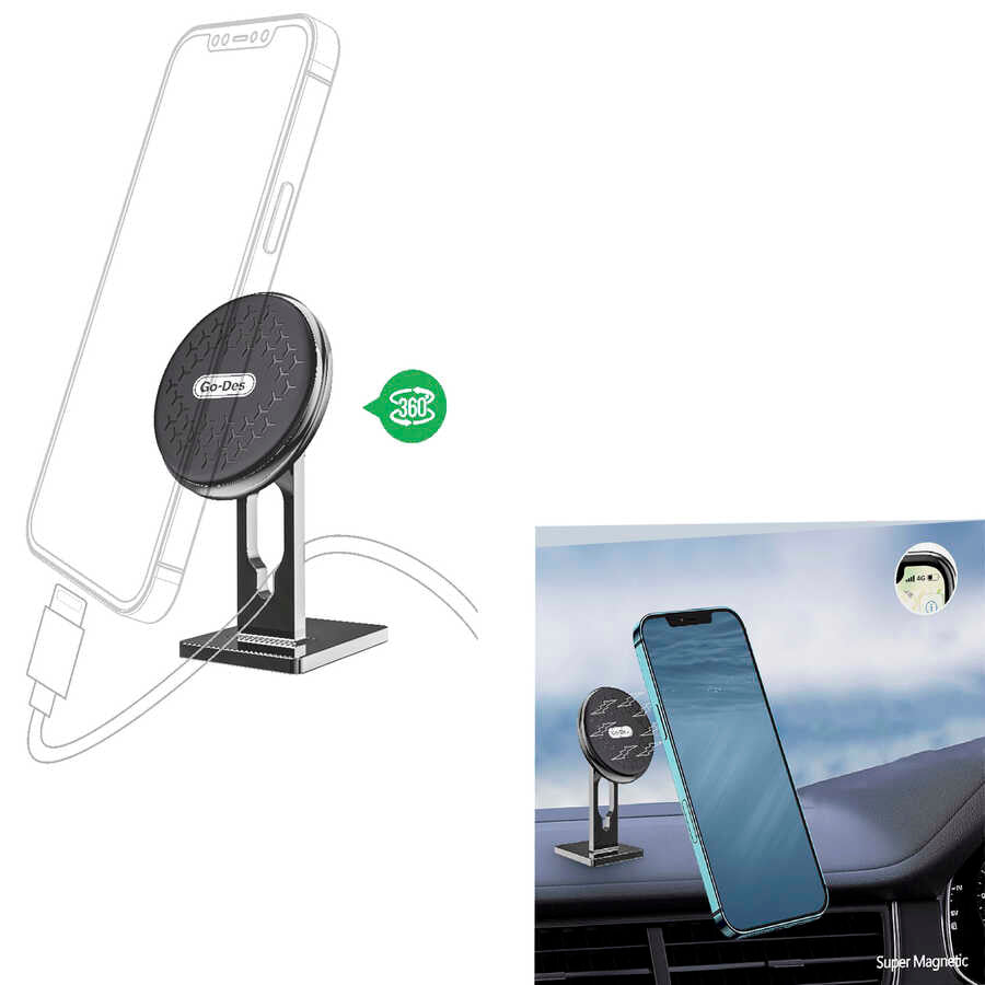 Go Des GD-HD718 Magnetik Araç Telefon Tutucu - 3 Go Des GD-HD718 Magnetik Araç Telefon Tutucu - 3